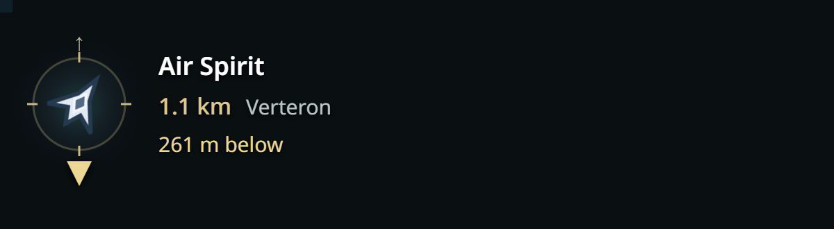 Native compass with a different objective below the character