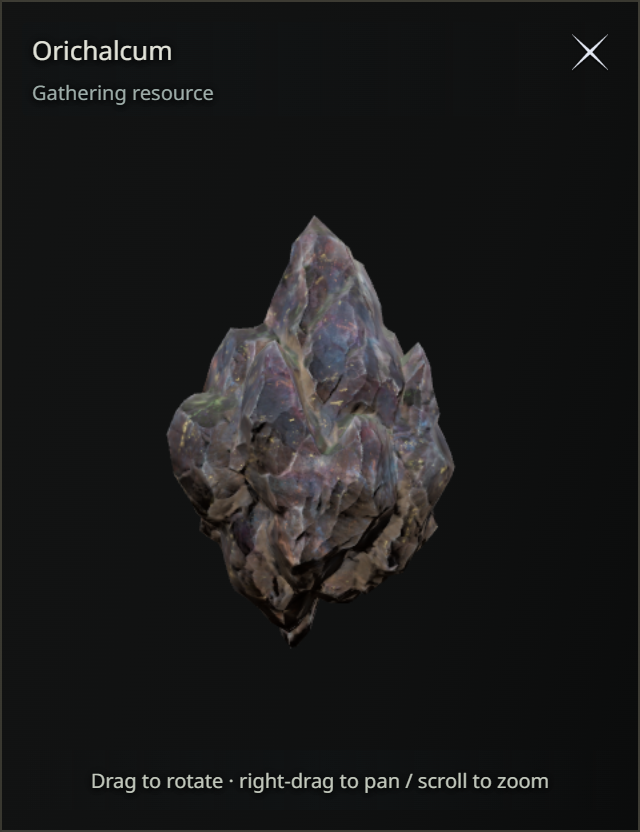 Orichalcum rendered in the Companion target viewer